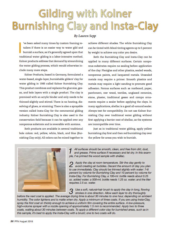 Sepp Leaf Gilding Kolner Picture Framing Mag 1